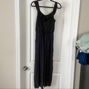 LOFT Black Ruffle Jumpsuit • XSmall